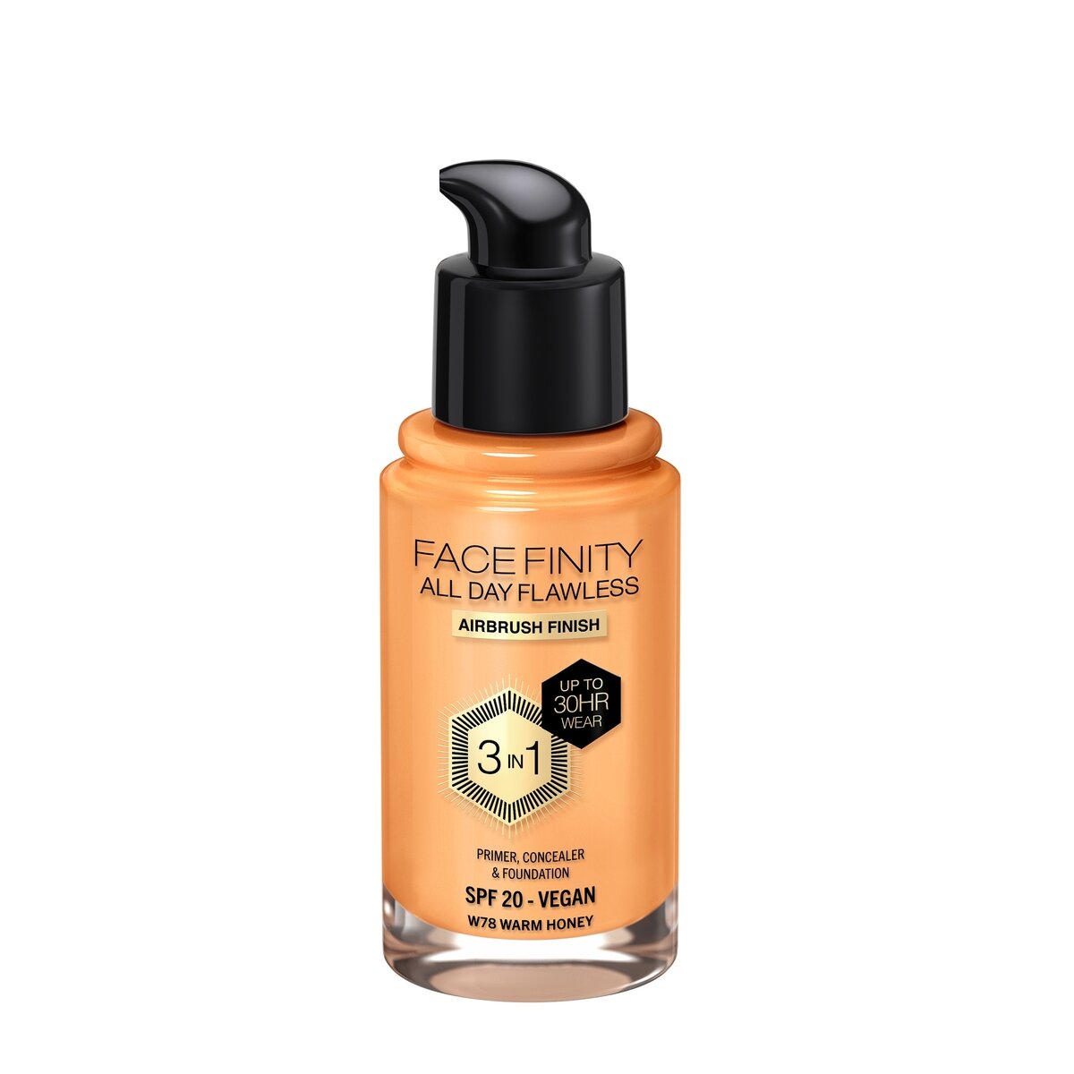 Max Factor Fondotinta Facefinity All Day Flawless 3In1 W78 Warm Honey 30ml-2