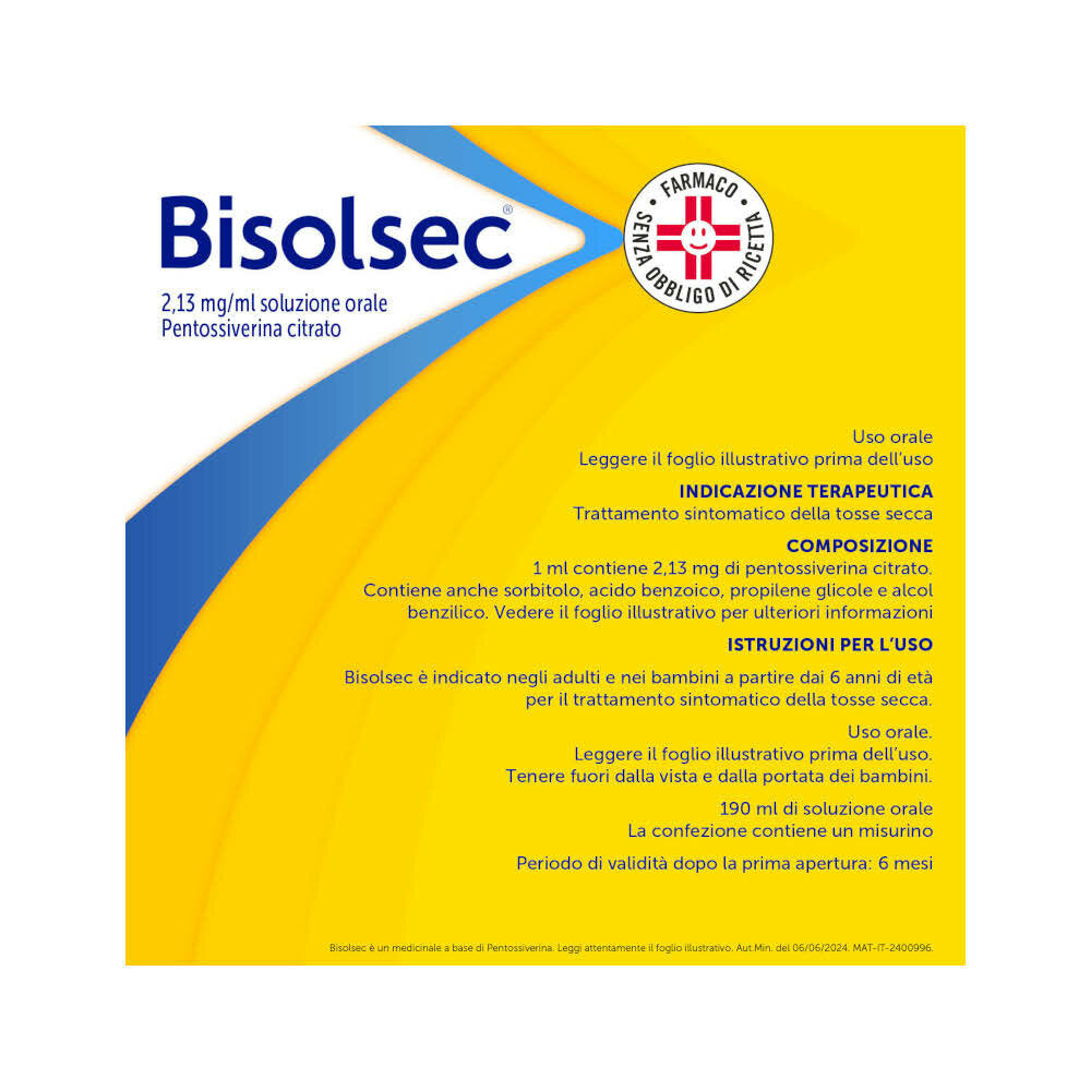 Bisolsec Soluzione Orale Trattamento Sintomatico Della Tosse Secca 190ml-6