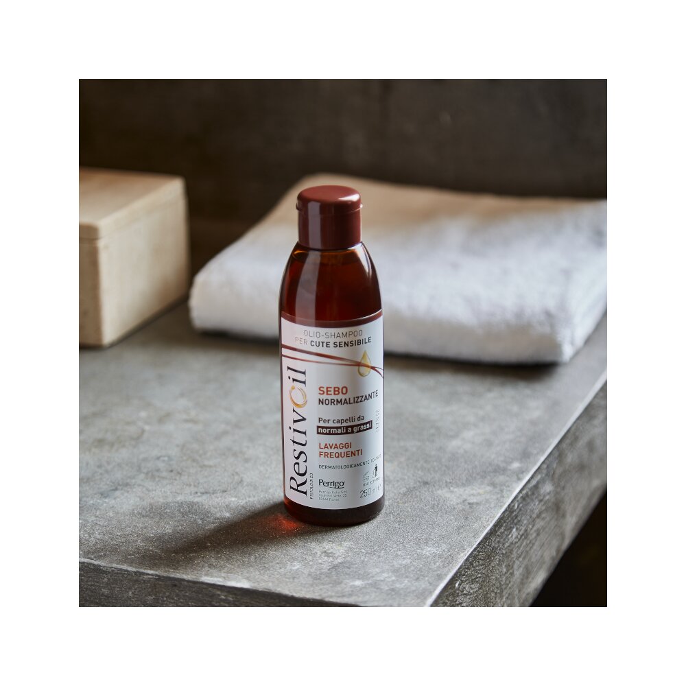 Restivoil Sebo-normalizzante olio-shampoo lavaggi frequenti per capelli da normali a grassi 250ml-6