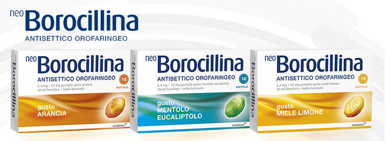 Neoborocillina Antisettico Orofaringeo 16 pastiglie gusto arancia-3