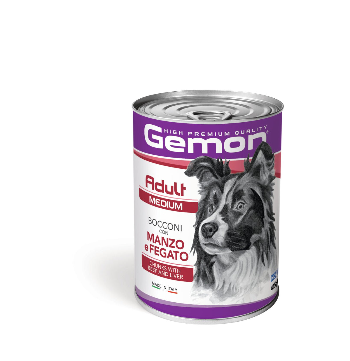 Gemon Bocconi Manzo E Fegato Cibo Umido Cani Adulti Taglia Media Barattolo 415 g-3