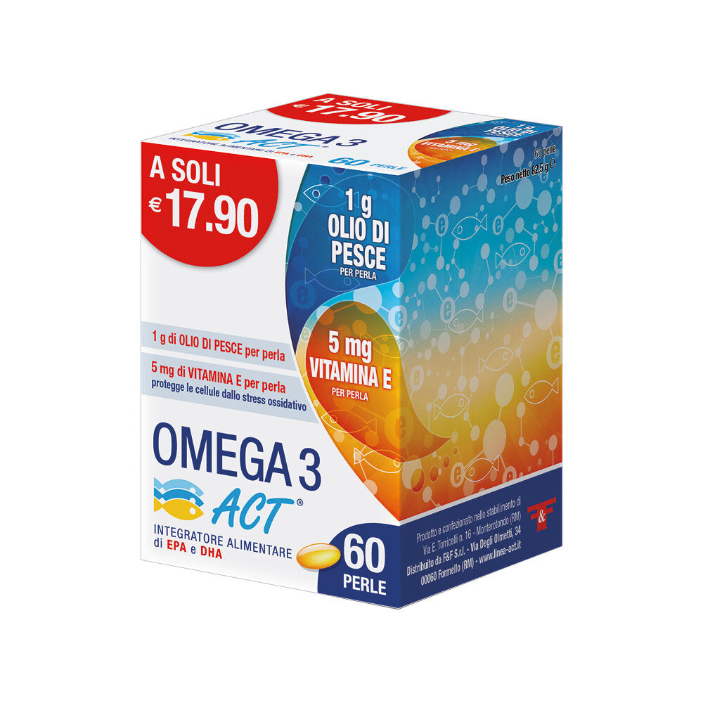 Omega 3 Act utile per la funzione cardiaca 60 perle da 1g-2