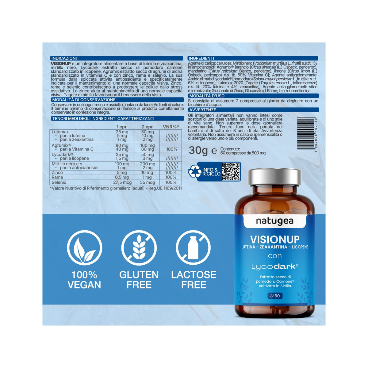 Natugea VisionUp Luteina e Zeaxantina 60 Compresse-7