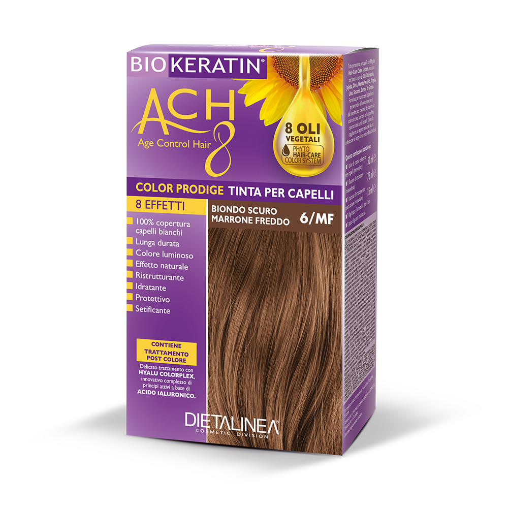 Biokeratin ACH 8 Kit Tinta Per Capelli 6/MF Biondo Scuro Marrone Freddo-1
