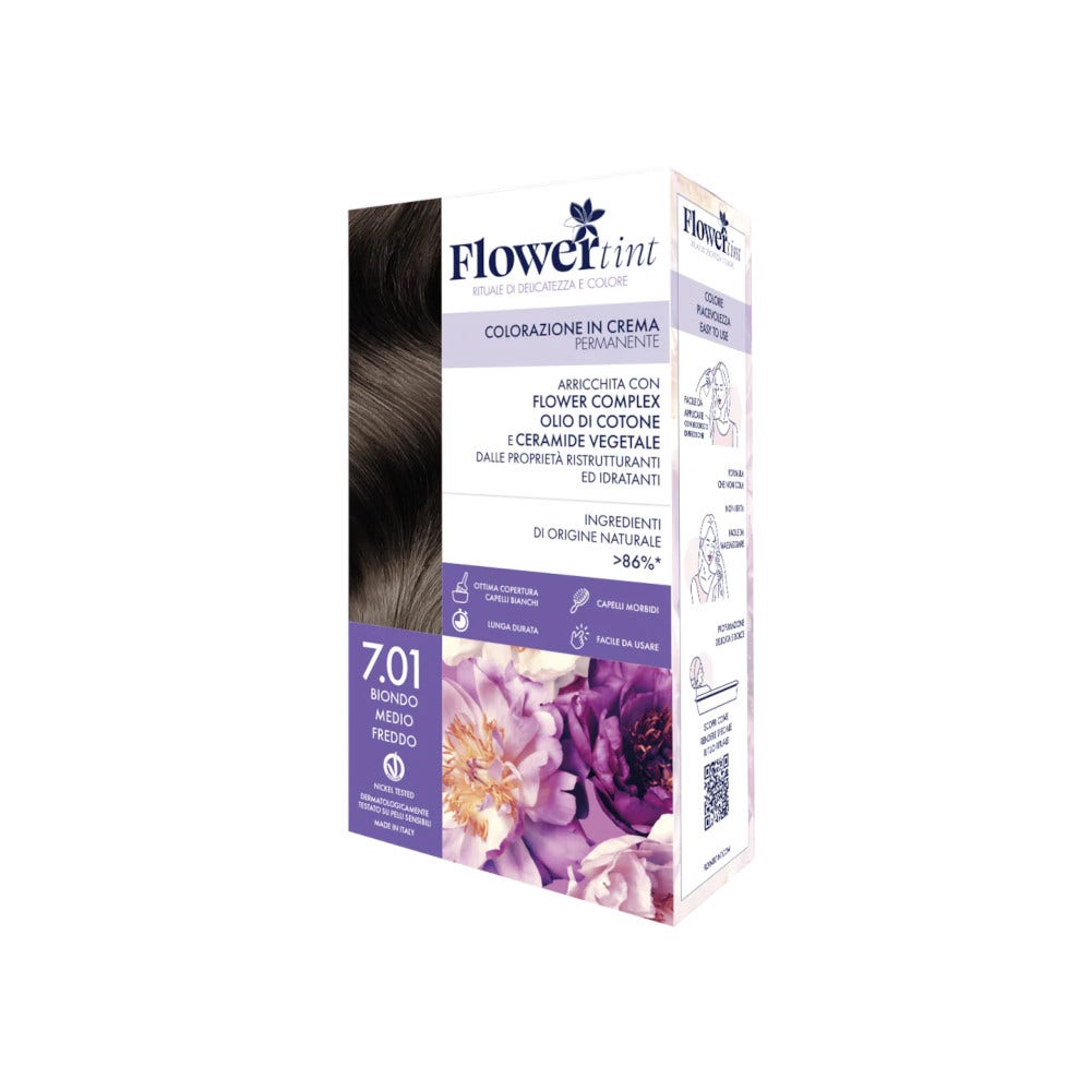 Flowertint Colorazione In Crema Permanente Colore 7,01 Biondo Medio Freddo-1