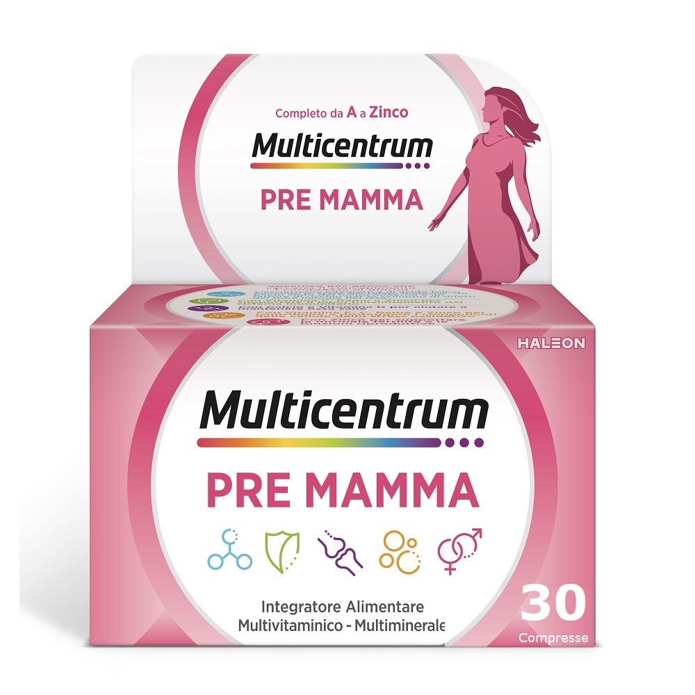 Multicentrum Pre-Mamma Integratore Alimentare Multivitaminico Acido Folico Calcio Vitamina D E 30Cpr-10
