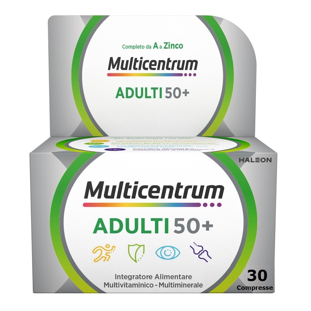 Multicentrum Adulti 50+ Integratore Alimentare Multivitaminico Vitamina B D E Magnesio Calcio 30Cpr-10