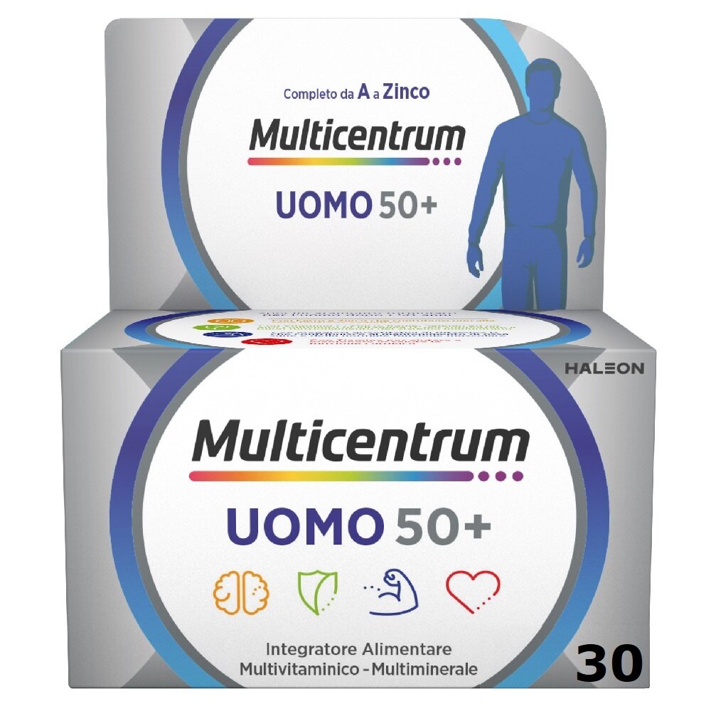 Multicentrum Uomo 50+ Integratore Alimentare Multivitaminico Vitamina D3 C B Zinco Magnesio 30 Cpr-10