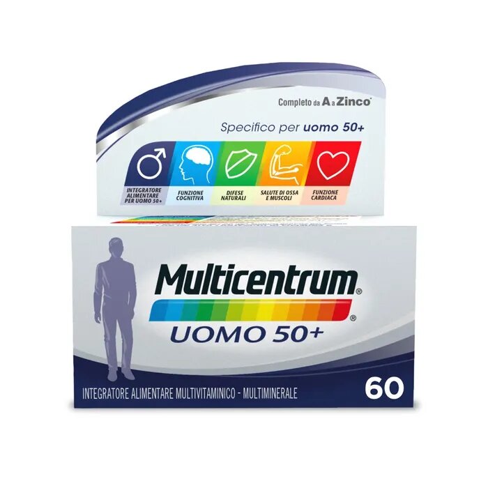 Multicentrum Uomo 50+ Integratore Alimentare Multivitaminico Vitamina D3 C B Zinco Magnesio 60 Cpr-17