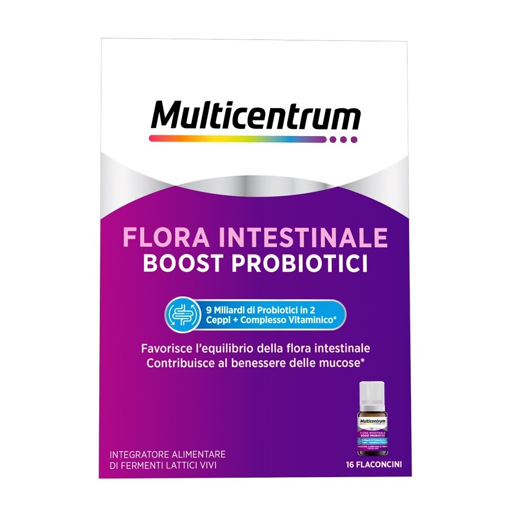 Multicentrum Flora Intestinale Boost Probiotici Integratore Fermenti Lattici Intestino 16 Flaconcini-6