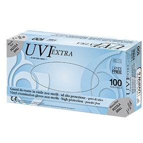 Guanto In Cloruro Di Polivinile Superficie Liscia No Talco 100 Pezzi UVIPW 8 Large-1
