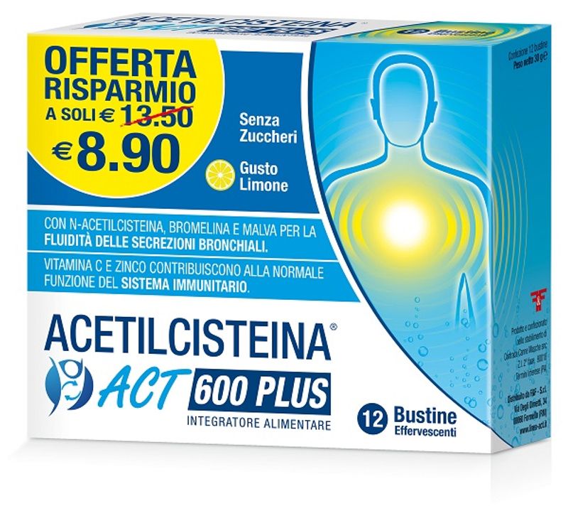 ACETILCISTEINA ACT 600PLUS 12B-1