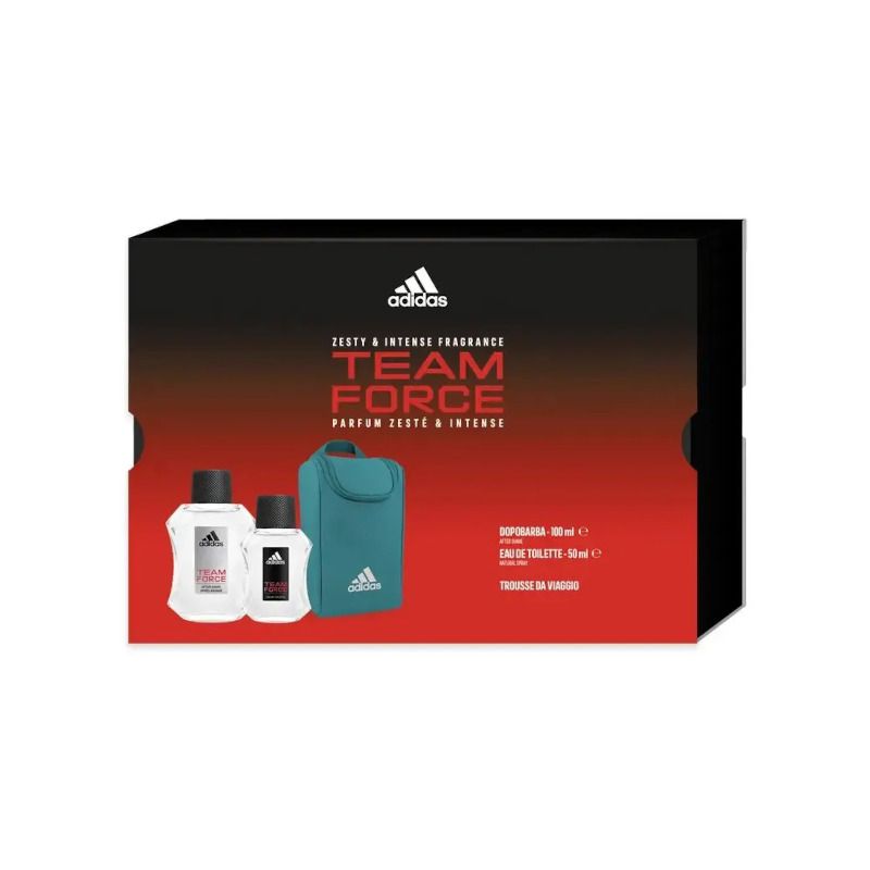 Adidas Cofanetto Team Force Edt 50ml + Dopobarba 100ml + Trousse-1