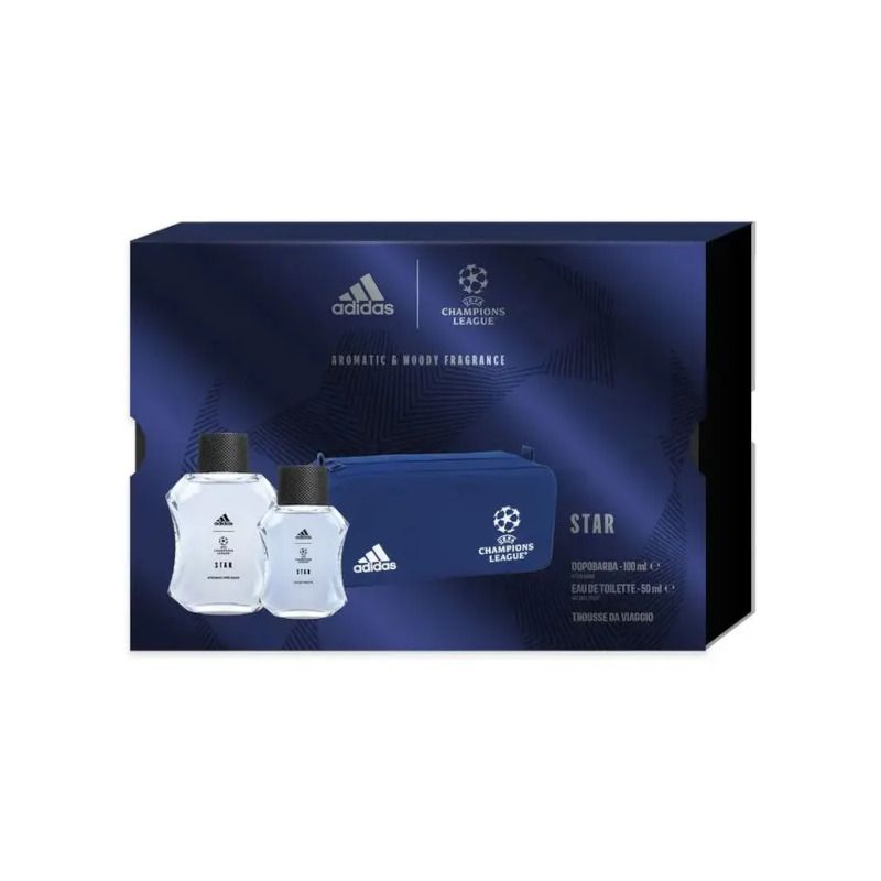 Adidas Cofanetto Uefa Star Edition Edt 50ml + Dopobarba 100ml + Trousse-1