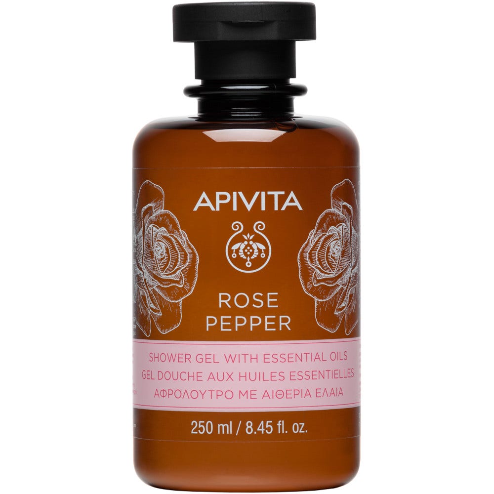 Apivita Gel Doccia Detergente Pepe Nero/Rosa Bulgara 250ml-1