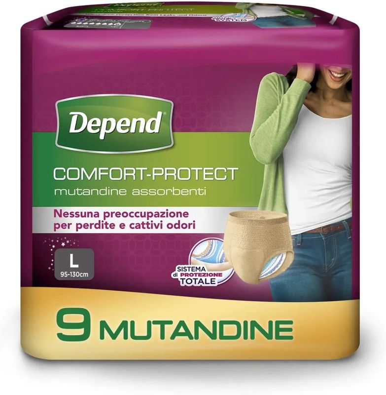 Depend Comfort Protect mutandine assorbenti donna taglia L 9 pezzi-1