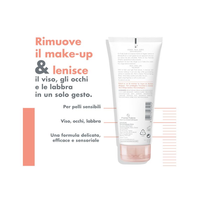 Avène Latte Struccante 3 in 1 deterge strucca e lenisce viso e occhi 200ml-4