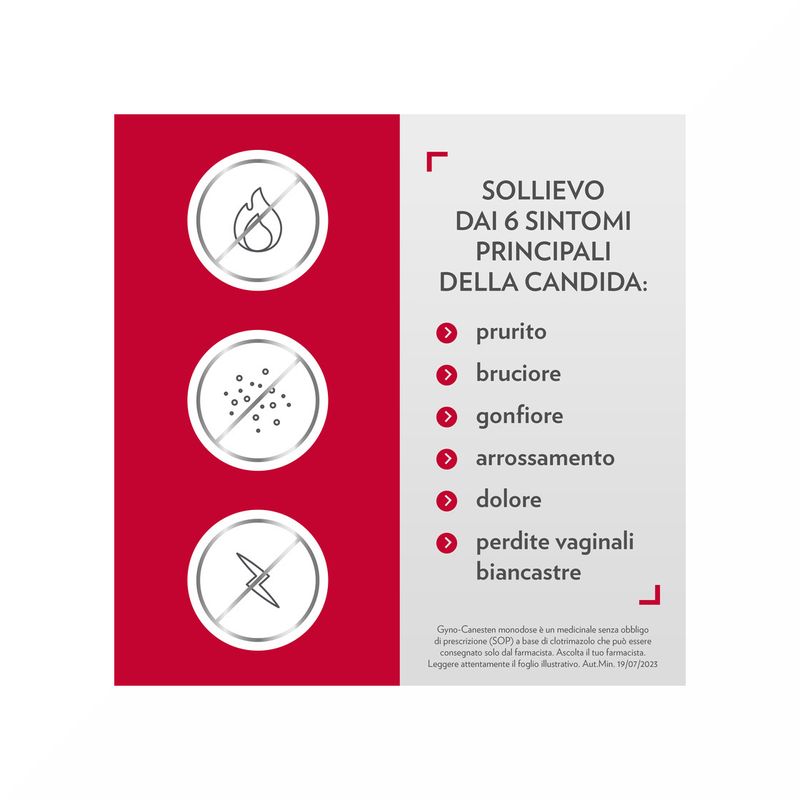 Gyno-Canesten Monodose Trattamento Sintomi Candida contro Prurito, Bruciore Intimo e Perdite, 1 cps-3