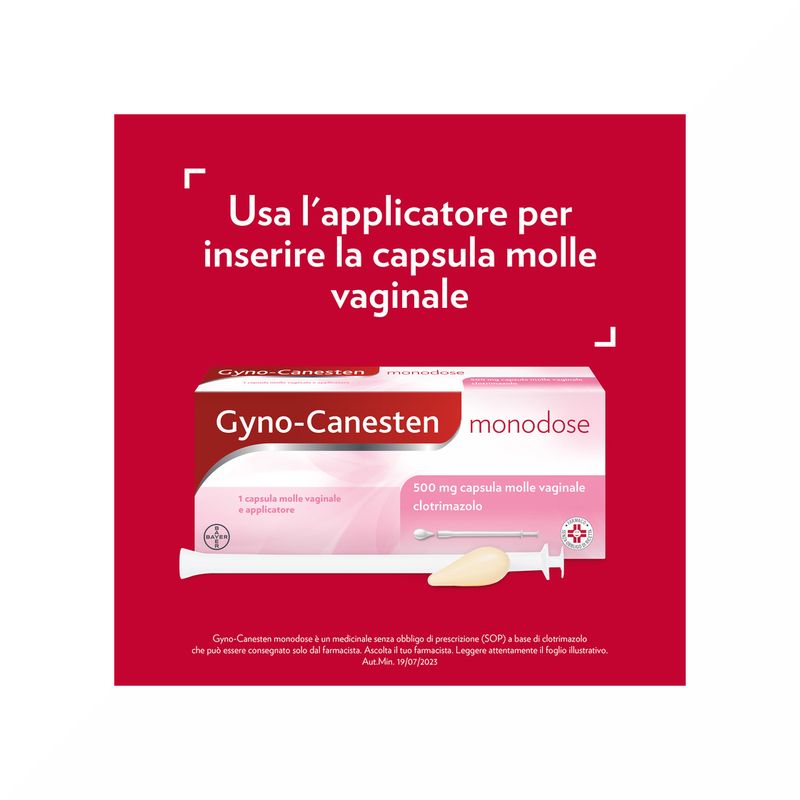 Gyno-Canesten Monodose Trattamento Sintomi Candida contro Prurito, Bruciore Intimo e Perdite, 1 cps-5
