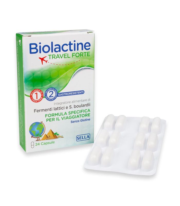 Sella Biolactine Travel Forte per l'equilibrio della flora intestinale 24 capsule-1