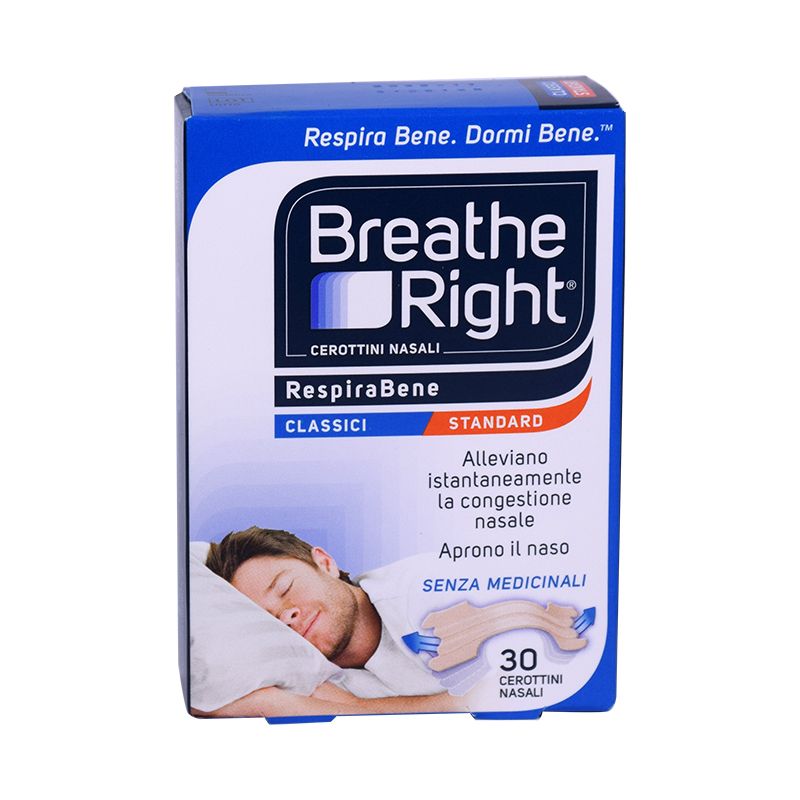 Breathe Right Classic cerottini nasali senza medicinali misura standard 30 pezzi-1
