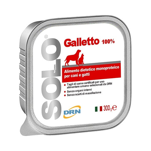 Drn Solo Galletto Alimento Dietetico Monoproteico Umido Cani/Gatti 300g-1