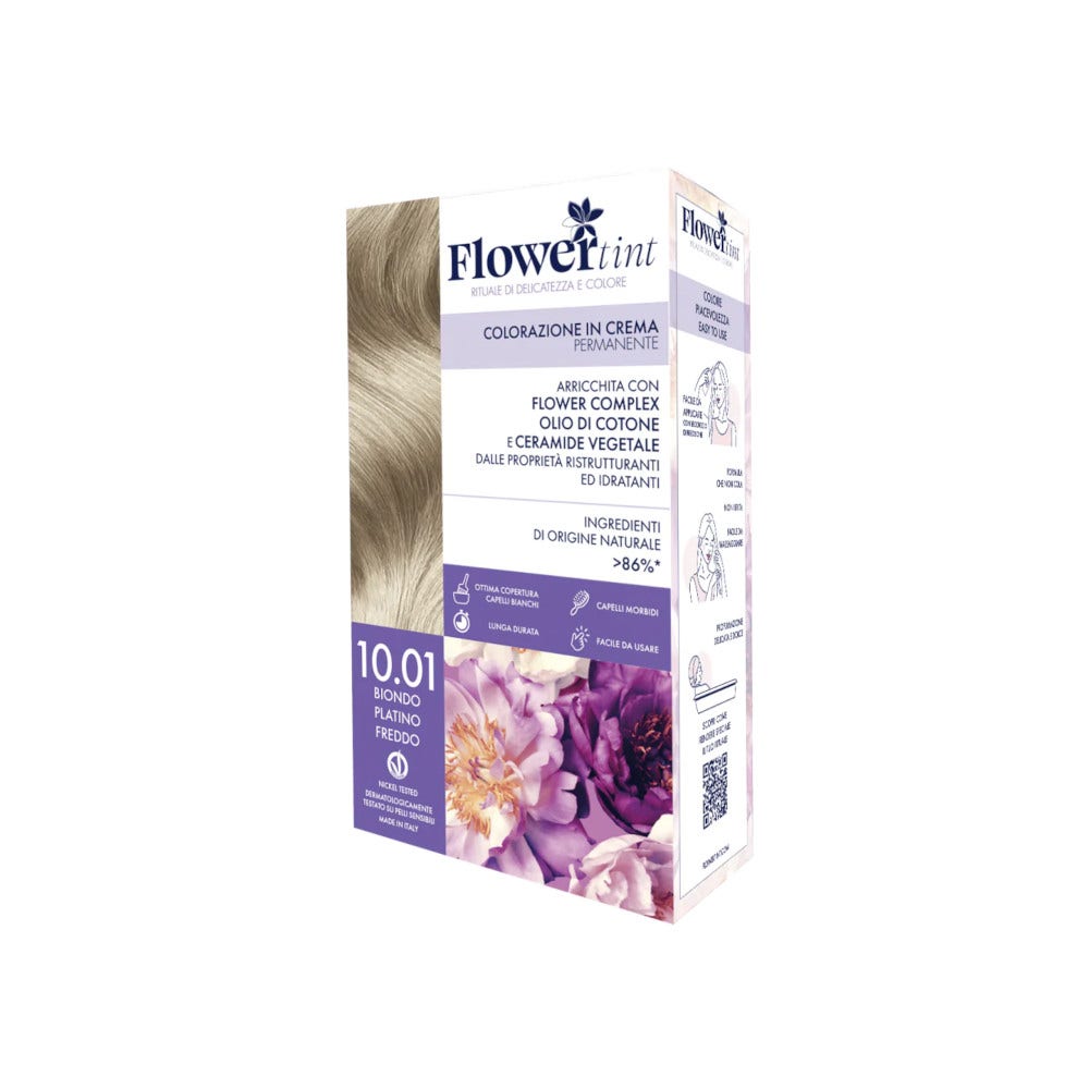 Flowertint Colorazione In Crema Permanente Colore 10,01 Biondo Platino Freddo-1