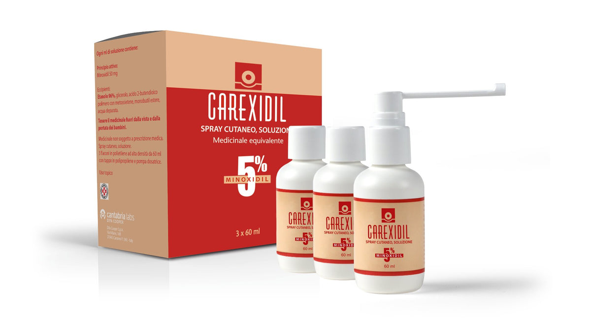 Difacooper Carexidil 5% Minoxidil Spray Cutaneo Soluzione 3 flaconi da 60ml-1