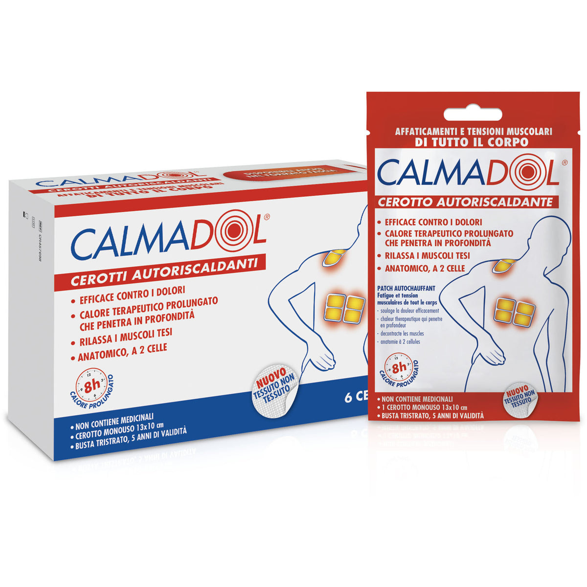 Calmadol Cerotti Autoriscaldanti efficaci contro i dolori 6 cerotti da 13x10 cm-2