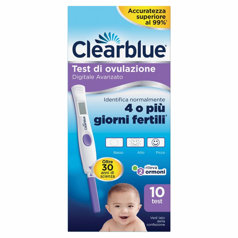 Test di Ovulazione Clearblue Digitale Avanzato 10 Sticks-3