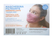 Colipra Mascherina Filtrante Idrorepellente Lavabile 6-14 Anni Bambina colore rosa 1 pezzo-1