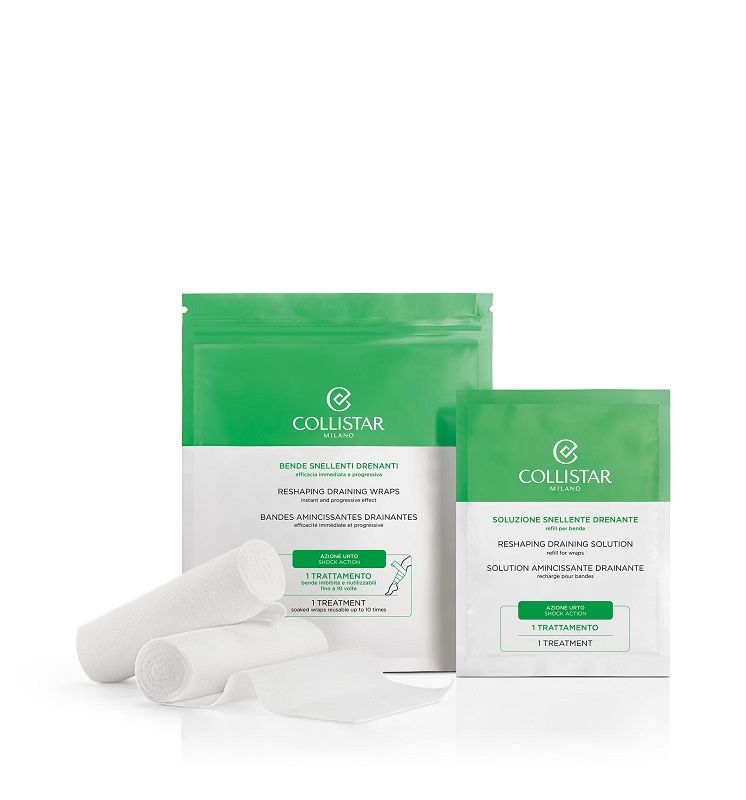 Collistar Bende Snellenti Drenanti Efficacia immediata 2 bende per 10 trattamenti+1 soluzione snellente da 100ml-1