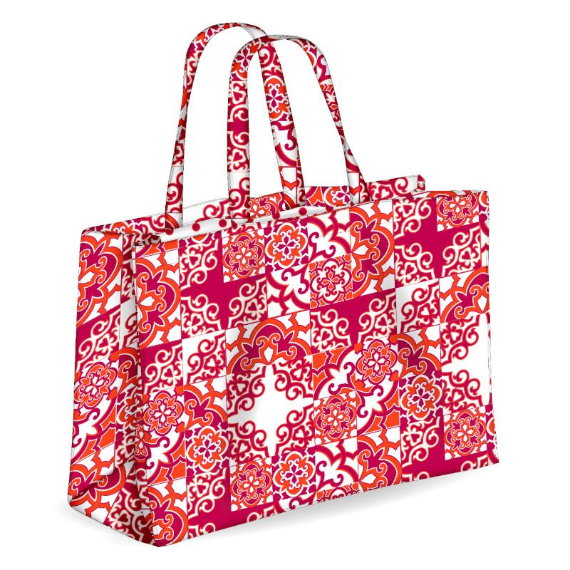 Colors Tote Borsa Mare Reversibile Colore Rosso-1