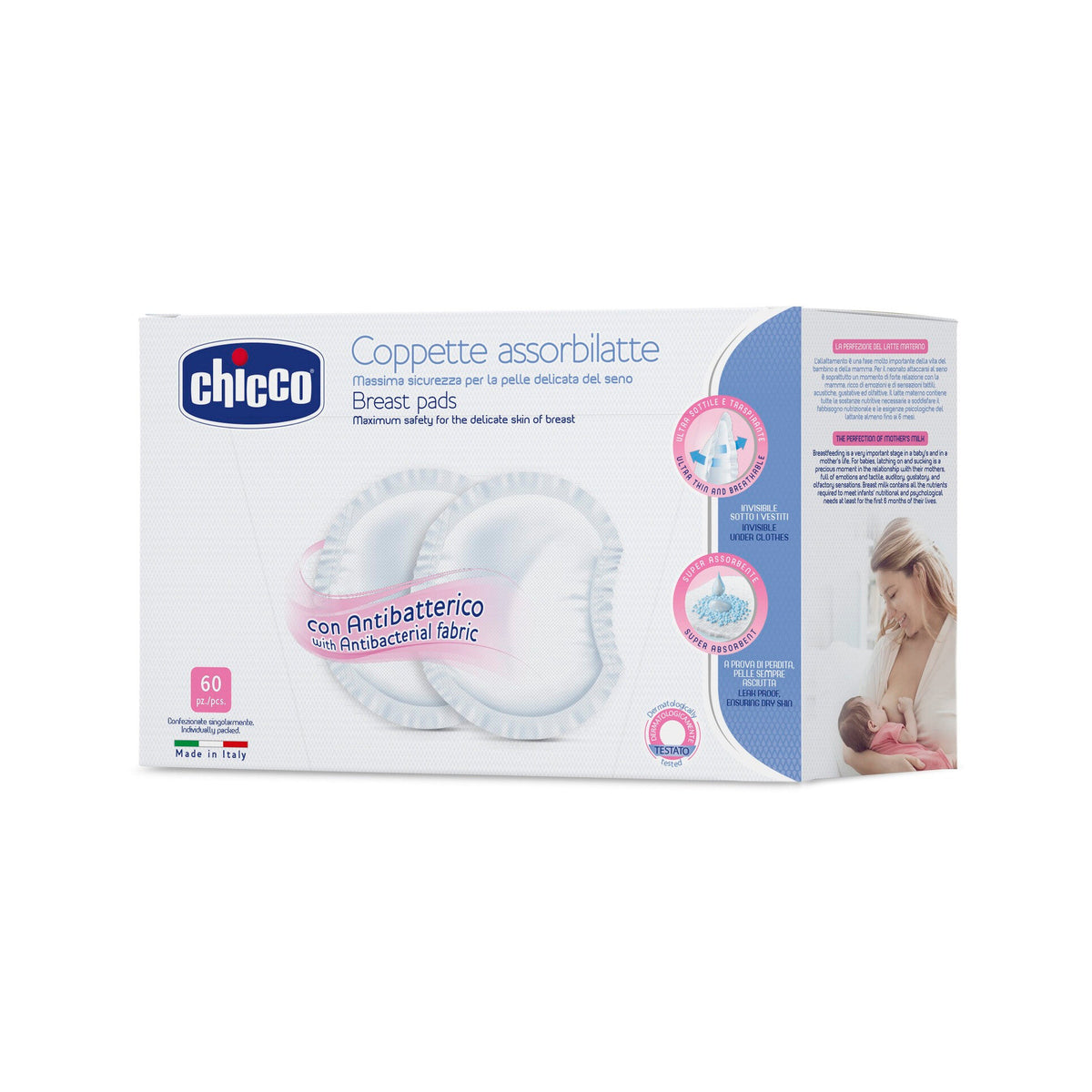 Chicco Coppette Assorbilatte extra-comfort con antibatterico 0m+ 60 pezzi-1