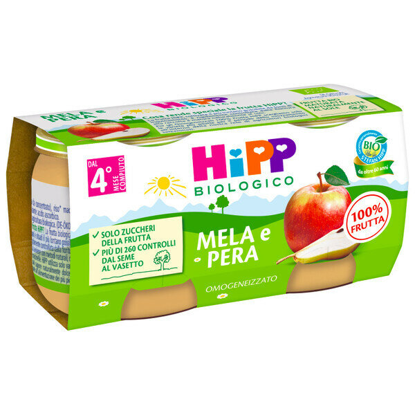 Hipp Omogeneizzato Bio mela e pera 2x80g-2