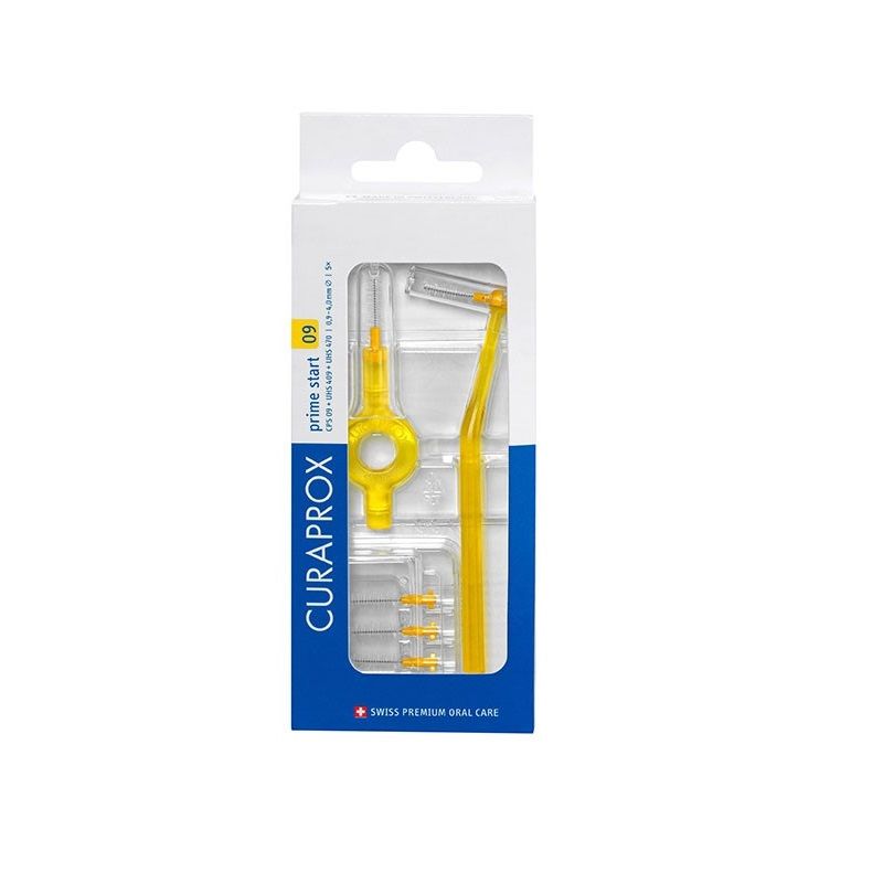 Curaprox Prime Start 09 Set 5 scovolini interdentali 4.0 mm+ 1 maniglia UHS 409 + 1 maniglia UHS 470-1