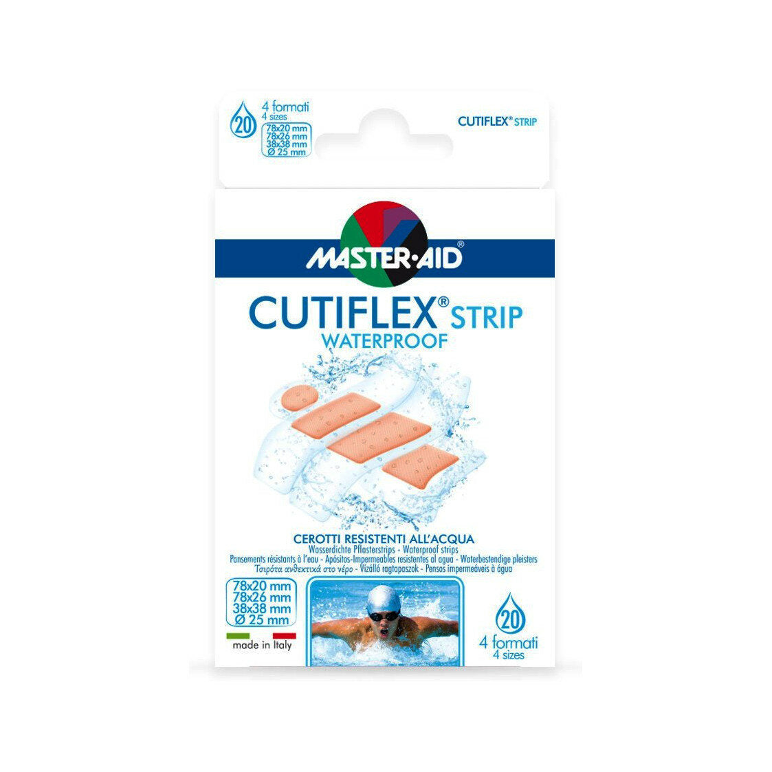 Master Aid Cutiflex acqua stop Strip 20 pezzi 4 formati-2