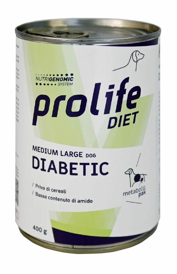 Prolife Dog Diet Wet Diabetic Sensitive Cibo Umido Per Cani Taglia Media/Grande Lattina 400g-2