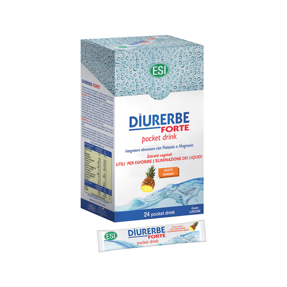 Esi Diurerbe Forte Ananas diuretico e drenante 24 pocket drink-2