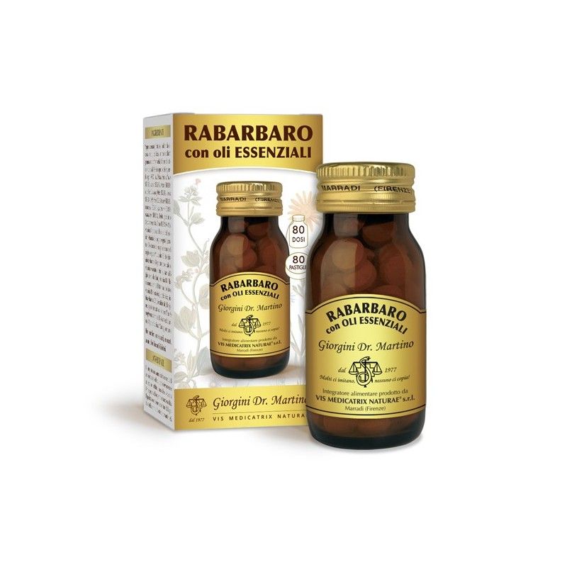 Dr. Giorgini Rabarbaro con oli essenziali per la regolarità del transito intestinale 80 pastiglie-1