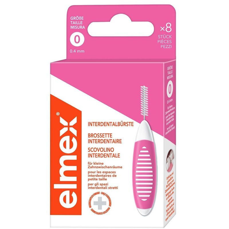 Elmex Interdental Brush Pink scovolini interdentali 0.4mm 8 pezzi-1