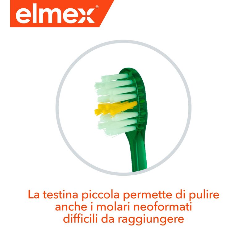 Elmex Spazzolino Junior 6-12 anni studiato per il passaggio ai denti permanenti Morbido-3