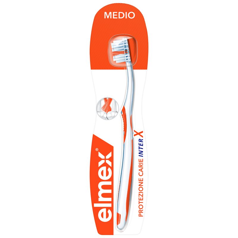 Elmex Spazzolino Protezione Carie Inter X Medio testina corta-1
