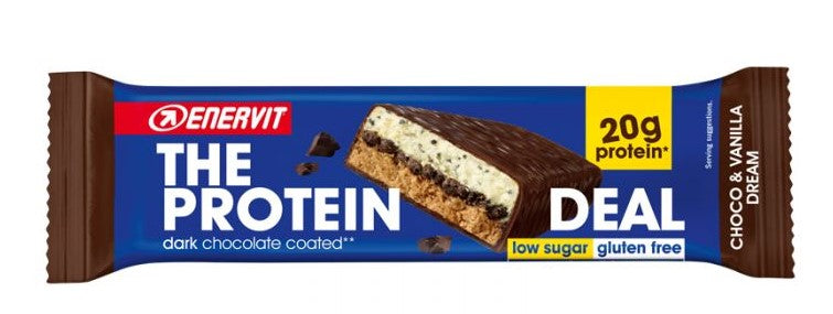 Enervit The Protein Deal ricoperta di cioccolato fondente gusto choco vanilla 55g-0