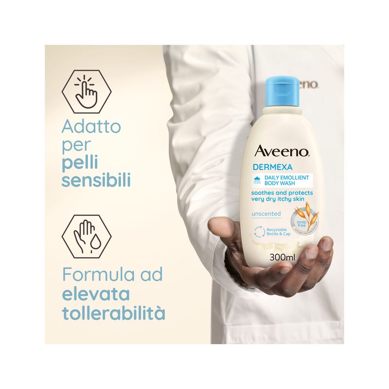 Aveeno Dermexa bagno doccia emolliente per uso quotidiano 300ml-4