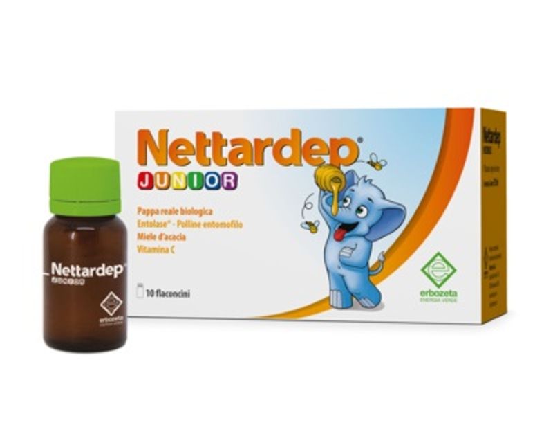 Erbozeta Nettardep Junior per il metabolismo energetico per bambini 10 flaconcini-1