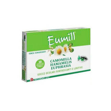 Eumill collirio gocce oculari rinfrescanti Camomilla Hamamelis Euphrasia 10 contenitori monodose-2
