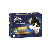 Purina Felix Le Ghiottonerie Gusto Platessa/Tonno/Coniglio/Agnello Cibo Umido Gatti Adulti Busta 12x-1