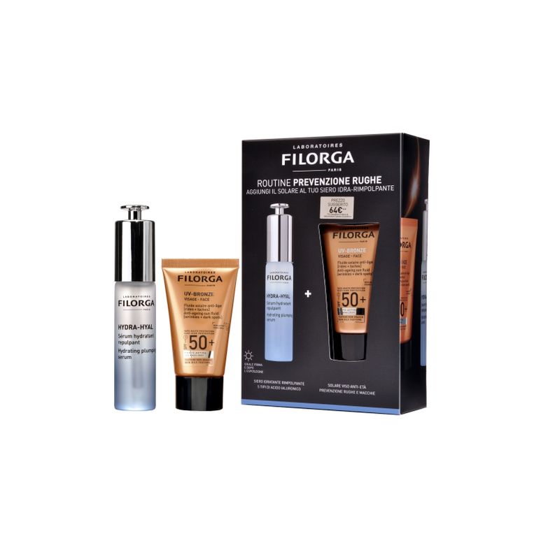Filorga Cofanetto Bronze Anti-Età Hydra Hyal Siero 30ml + Uv-Bronze Solare SPF50+ 40ml-1