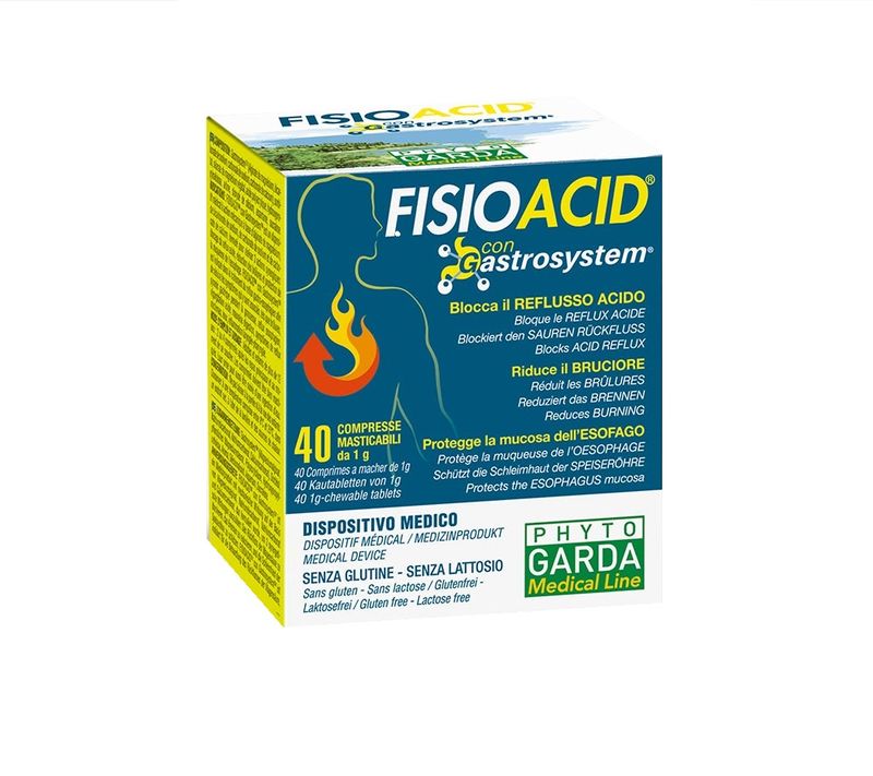 FisioAcid attenua il reflusso gastrico e riduce il bruciore 40 compresse masticabili-1